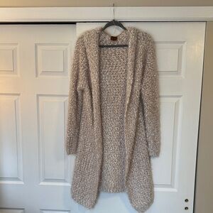 POL Textured Beige Sweater Cardigan